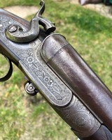 Antique High Grade Side Lever Engraved 10 Gauge Shotgun - 13 of 15
