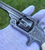Exceptional Gustave Young Exhibition Engraved Smith & Wesson Model 1 1/2 Revolver in the Scarce Blued Finish - 2 of 15