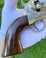 Factory Engraved Colt 1849 Pocket w/ Rare Factory Nickel Finish - Gustave Young Late Vine Scroll - 15 of 20