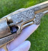 Factory Engraved Colt 1849 Pocket w/ Rare Factory Nickel Finish - Gustave Young Late Vine Scroll - 17 of 20