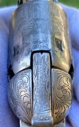 Factory Engraved Colt 1849 Pocket w/ Rare Factory Nickel Finish - Gustave Young Late Vine Scroll - 9 of 20