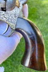 Factory Engraved Colt 1849 Pocket w/ Rare Factory Nickel Finish - Gustave Young Late Vine Scroll - 6 of 20