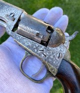 Factory Engraved Colt 1849 Pocket w/ Rare Factory Nickel Finish - Gustave Young Late Vine Scroll - 2 of 20