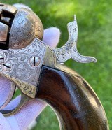 Factory Engraved Colt 1849 Pocket w/ Rare Factory Nickel Finish - Gustave Young Late Vine Scroll - 5 of 20