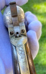 Factory Engraved Colt 1849 Pocket w/ Rare Factory Nickel Finish - Gustave Young Late Vine Scroll - 12 of 20
