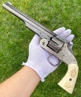 Fine and Important Gustave Young Factory Exhibition Engraved Two-Tone Smith & Wesson Model No. 3 American 2nd Model Revolver w/ Carved Ivory Grips - 1 of 15