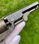 Exceptional Double Cased Pair of Factory Engraved Colt Model 1849 Pocket Revolvers - Gustave Young - True Original Set - 10 of 20