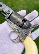 Exceptional Double Cased Pair of Factory Engraved Colt Model 1849 Pocket Revolvers - Gustave Young - True Original Set - 13 of 20