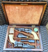 Exceptional Double Cased Pair of Factory Engraved Colt Model 1849 Pocket Revolvers - Gustave Young - True Original Set - 1 of 20