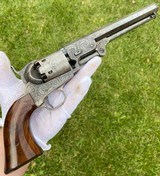 True Cased Pair of Factory Engraved Donut Scroll Colt Model 1851 Navy Revolvers - 5 of 20