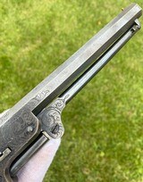 True Cased Pair of Factory Engraved Donut Scroll Colt Model 1851 Navy Revolvers - 19 of 20