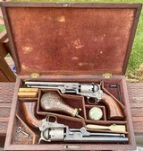 True Cased Pair of Factory Engraved Donut Scroll Colt Model 1851 Navy Revolvers - 1 of 20