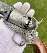 True Cased Pair of Factory Engraved Donut Scroll Colt Model 1851 Navy Revolvers - 12 of 20