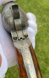 True Cased Pair of Factory Engraved Donut Scroll Colt Model 1851 Navy Revolvers - 9 of 20
