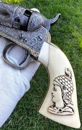 Antique Factory Engraved Colt 1863 Police with Carved Ivory Grips - 2 of 13