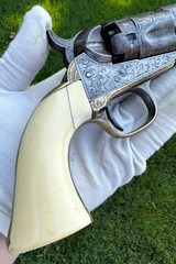 Antique Factory Engraved Colt 1863 Police with Carved Ivory Grips - 9 of 13