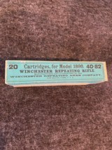 Original Winchester 40-82 Two Piece Blue Box Factory Ammunition, Full - 2 of 7