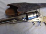 FINE COLT MODEL 1860 PERCUSSION REVOLVER WITH CHECKERED IVORY GRIPS AND TOOLED "SLIM JIM" HOLSTER
- 9 of 10