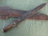 Large Antique Bowie knife with scabbard "1836" dated. - 2 of 5