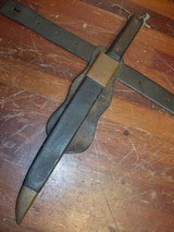 Rare, Confederate,Texas, Civil War antique Bowie knife with original belt rig w/ lone star buckle - 8 of 15