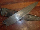 Large Bowie Knife with Blacksmith made Copper Sheath - 4 of 12