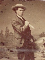 Antique Tintype -"Gentleman Stabber" with Bowie knife - 5 of 7