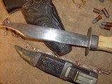 Antique, California Gold Rush Silver Mounted Bowie Knife w/ Original Sheath. - 3 of 10