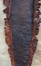 Antique Bowie Knife with Native American Indian Beaver Tail Skin Sheath - Image 4 of 9