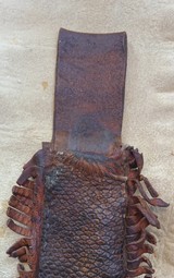 Antique Bowie Knife with Native American Indian Beaver Tail Skin Sheath - Image 3 of 9