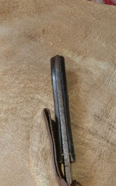 Antique Bowie Knife with Native American Indian Beaver Tail Skin Sheath - Image 7 of 9