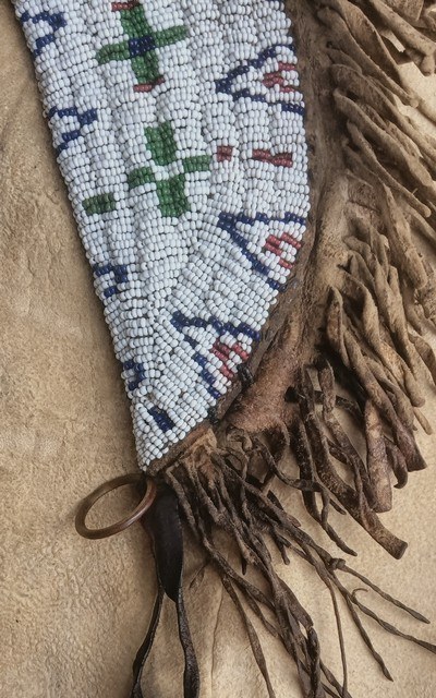 Antique Plains Indian beaded knife sheath. - Image 11 of 14