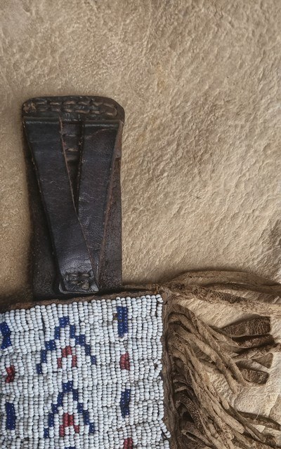 Antique Plains Indian beaded knife sheath. - Image 13 of 14