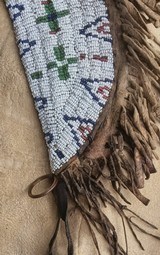 Antique Plains Indian beaded knife sheath. - Image 11 of 14