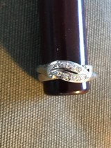 Ladies 2 tone white&yellow 10 K Gold ring with 10 Diamonds - 1 of 9