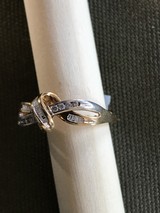 Ladies 10 K gold multi diamond ring - 3 of 4