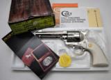 GORGEOUS COLT CUSTOM SHOP SINGLE ACTION ARMY NICKEL .45 REVOLVER TYPE B ENGRAVED WITH IVORY GRIPS UNTURNED! NEW IN BOX! - 1 of 24