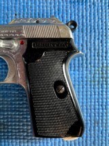 Beretta Model 1935 Nickel Engraved 32 ACP Made in 1954 With Period Holster - 4 of 13