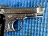 Beretta Model 1935 Nickel Engraved 32 ACP Made in 1954 With Period Holster - 3 of 13