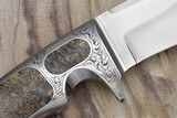 Ron Best / Ron P. Nott Fixed Integral Hunter Knife W/Box Elder Burl - 7 of 9