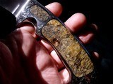 Ron Best / Ron P. Nott Fixed Integral Hunter Knife W/Box Elder Burl - 5 of 9