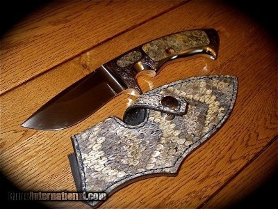 Ron Best / Ron P. Nott Fixed Integral Hunter Knife W/Box Elder Burl