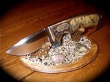Ron Best / Ron P. Nott Fixed Integral Hunter Knife W/Box Elder Burl - 9 of 9