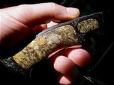 Ron Best / Ron P. Nott Fixed Integral Hunter Knife W/Box Elder Burl - 6 of 9