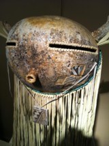 Famous Southwest American Artist Robert Rivera, Native American Gourd Art, Deluxe Dear Antler Hanging Mask - 5 of 5