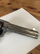 Colt SAA .45 Single Action Army 4 3/4 3rd Gen Cattlebrand Engraved and Silver plated with Ivory Grips 4.75 - 15 of 15
