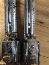 EMF Uberti Nickel cattle brand engraved 45 Colt Single Action SAA consecutive pair 4 3/4 - 11 of 15