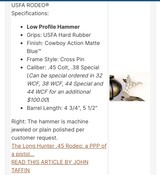 USFA Rodeo 45 All US 4 3/4” Lowered Hammer model Custom Competition - 14 of 15