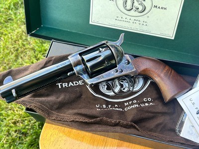 USFA PreWar 45 Colt Single Action 4 3/4 Casehardened 4.75 Armory Blue - Image 2 of 15