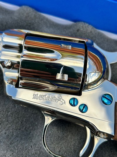 Colt SAA 45 Nickel Special Long Branch Edition 4 3/4” New in Box all Paperwork - Image 7 of 15