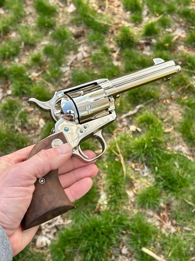 Colt SAA 45 Nickel Special Long Branch Edition 4 3/4” New in Box all Paperwork - Image 11 of 15